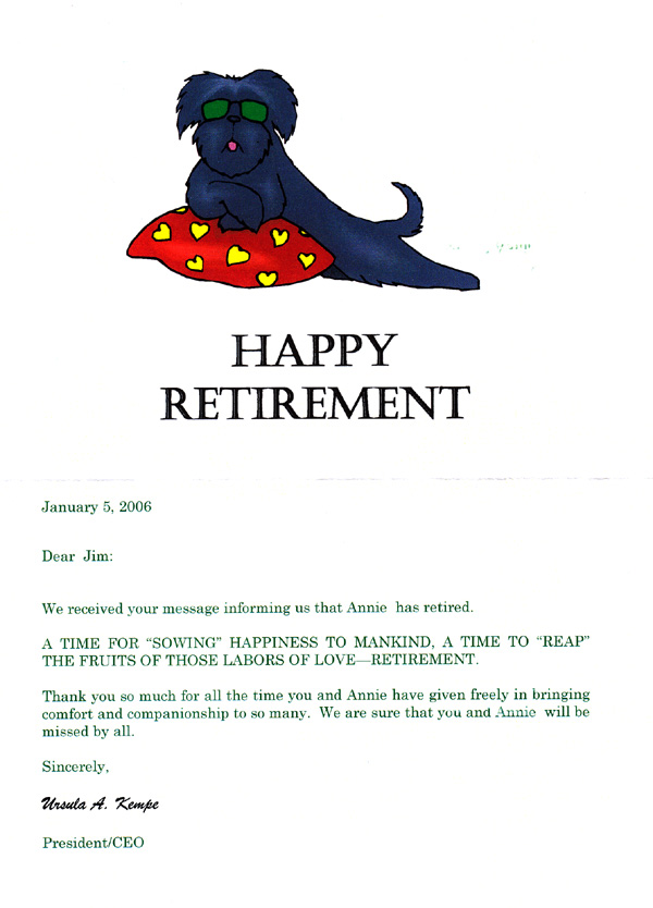 retirement wishes. Annie#39;s Retirement Card
